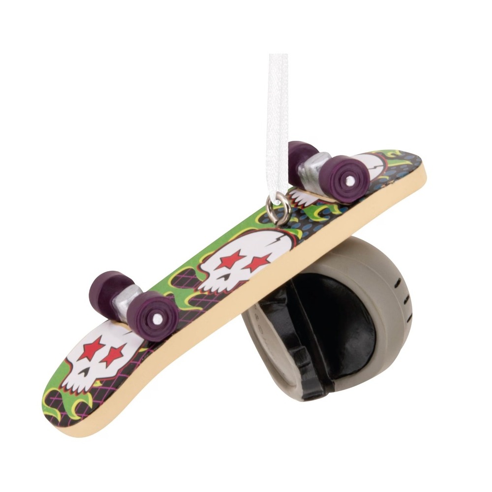 Hallmark Skateboard and Helmet Christmas Ornament Skull Graphic 1HG03651